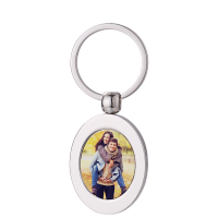 Sublimation Blank Oval Shape Metal Keychain with Box Package