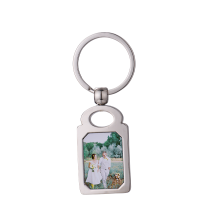 Sublimation Blank Metal Silver Keychain Rectangle Shape