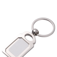 Sublimation Blank Metal Silver Keychain Rectangle Shape