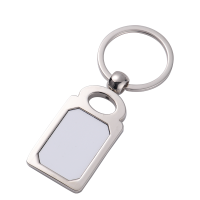 Sublimation Blank Metal Silver Keychain Rectangle Shape