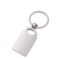 Sublimation Blank Metal Silver Keychain Rectangle Shape