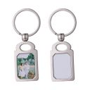 Sublimation Blank Metal Silver Keychain Rectangle Shape