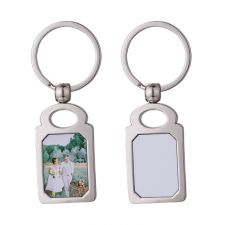 Sublimation Blank Metal Silver Keychain Rectangle Shape