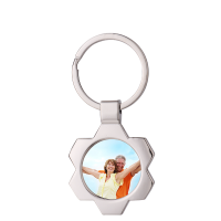 Sublimation Gear Wheel Shape Metal Keychain