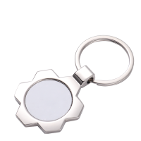 Sublimation Gear Wheel Shape Metal Keychain