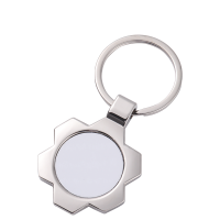 Sublimation Gear Wheel Shape Metal Keychain