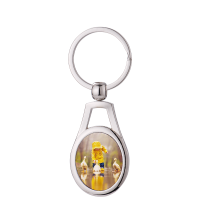 Sublimation Metal Blank Oval keychain With Gift Box Set