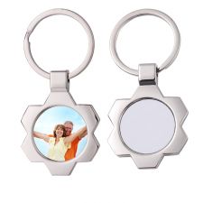 Sublimation Gear Wheel Shape Metal Keychain