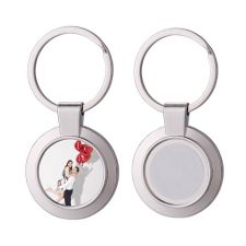 Sublimation Blank Round Shape Metal Keychain with Aluminum Sheet