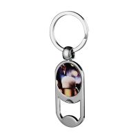 Sublimation Round Bottle Opener Keychain with Keyrings