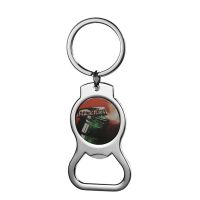 Sublimation Blank Round Bottle Opener Keychain with Aluminum Insert