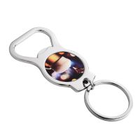 Sublimation Blank Round Bottle Opener Keychain with Aluminum Insert