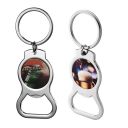 Sublimation Blank Round Bottle Opener Keychain with Aluminum Insert