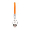 Sublimation Heart Shape USB Charging Cable Keychain（orange）