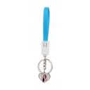 Sublimation Heart Shape USB Charging Cable Keychain（blue）