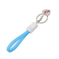 Sublimation Heart Shape USB Charging Cable Keychain（blue）