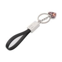 Sublimation Heart Shape USB Charging Cable Keychain（black）