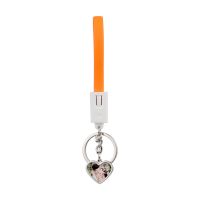 Sublimation Heart Shape USB Charging Cable Keychain（orange）