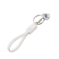 Sublimation Heart Shape USB Charging Cable Keychain（white）