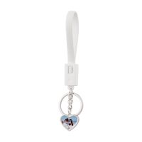 Sublimation Heart Shape USB Charging Cable Keychain（white）