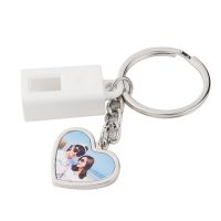 Sublimation Heart Shape USB Charging Cable Keychain（white）