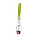 Sublimation Heart Shape USB Charging Cable Keychain（green）