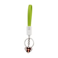 Sublimation Heart Shape USB Charging Cable Keychain（green）