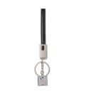 Sublimation Square Shape USB Charging Cable Keychain（black）