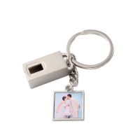 Sublimation Square Shape USB Charging Cable Keychain（black）