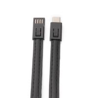 Sublimation Square Shape USB Charging Cable Keychain（black）