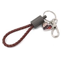 Sublimation Heart Tag Plastic Rope USB Keychain(Brown )