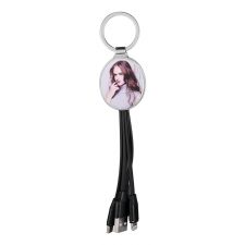 Sublimation Blank 3 In 1 Charging Cable Keychain with Bottle Opener