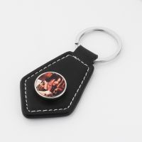 Sublimatio Cone shape Snap Button Leather Keychain (black)