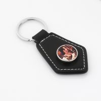 Sublimatio Cone shape Snap Button Leather Keychain (black)