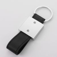 Sublimation Square Shape Black Leather Keychain