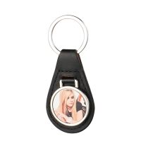 Sublimation Blank Leather Keychain with Round Tag