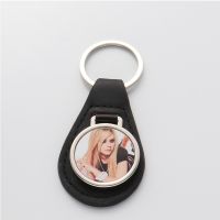 Sublimation Blank Leather Keychain with Round Tag