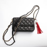 Sublimation Blank Leather Tassel Keychain with Oval Tag (black)