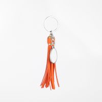 Sublimation Leather Tassel Keychain with Oval Tag（orange）