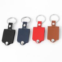 Sublimation Snap Button Leather Case Keychain(blue)