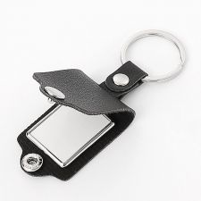 Sublimation Snap Button Leather Case Keychain（black）