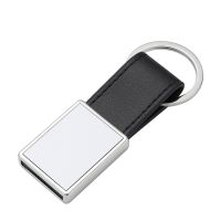 Sublimation Leather Metal Keychain with Rectangular Tag