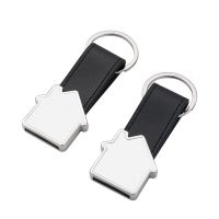 Sublimation Leather Metal Keychain with House Tag