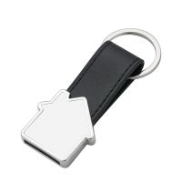 Sublimation Leather Metal Keychain with House Tag