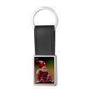 Sublimation Leather Metal Keychain with Rectangular Tag