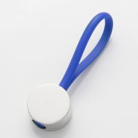 Sublimation Circular Metal Blank Rubber Rope Keychains (blue)