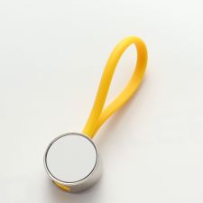 Sublimation Circular Metal Blank Rubber Rope Keychains (yellow)