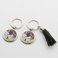 Sublimation Blanks Metal Keychains with Tassel( round)