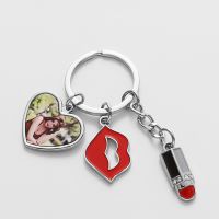 Sublimation Blanks Metal Lipstick Keychains(heart tag)
