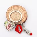 Sublimation Blanks Metal Lipstick Keychains(heart tag)